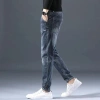 Spring and autumn light-colored men's loose straight-leg trendy brand pure cotton jeans details Picture